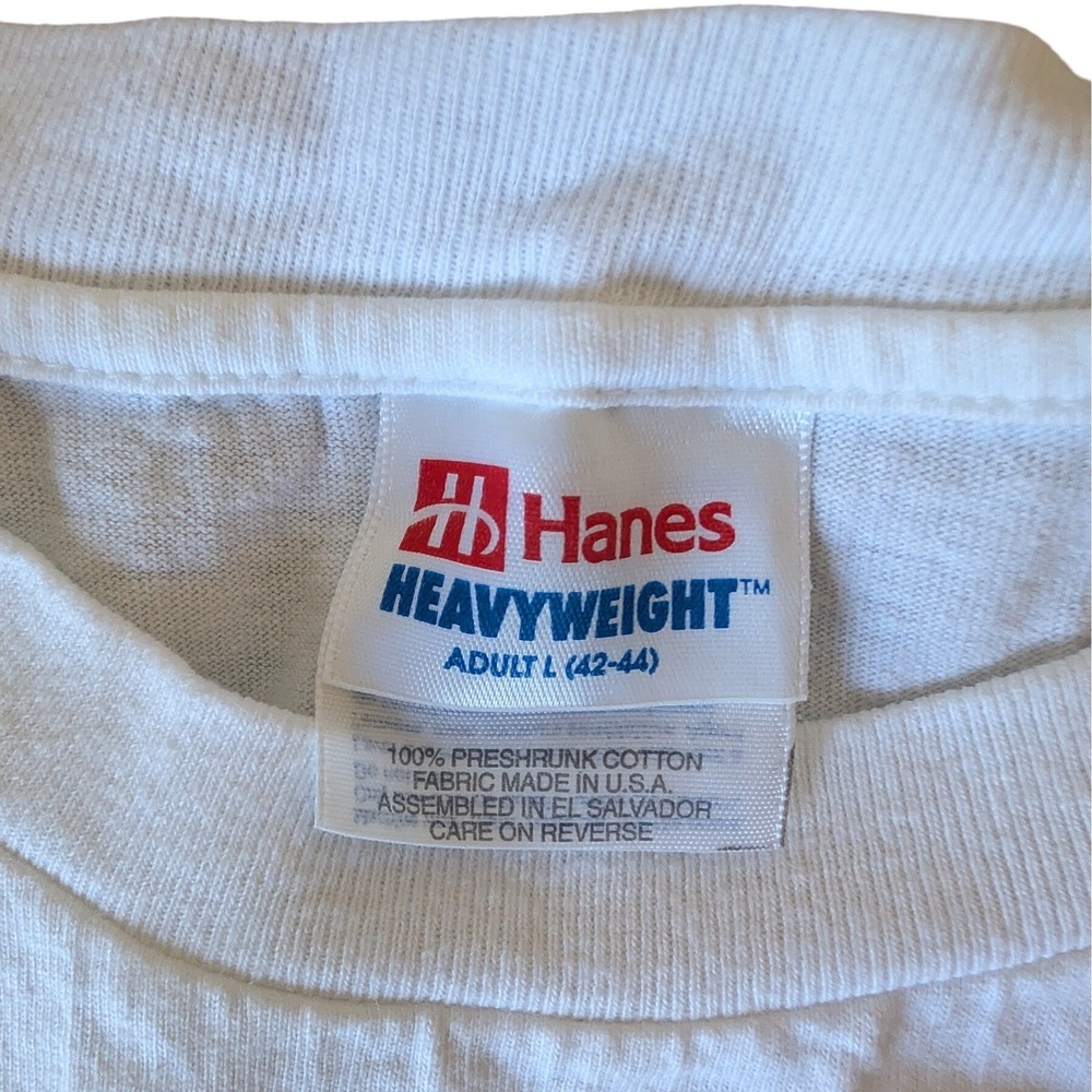 Vintage Hanes Heavyweight Tarpon Springs Florida Palm Tree Embroidered T-Shirt L - Picture 4 of 6
